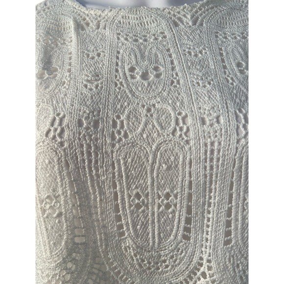 Mango Crochet Knit Dress - Classy White Summer Elegance - Size Small* WD38 - Picture 2 of 14